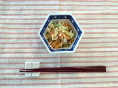 にんじんとアスパラの白あえの写真